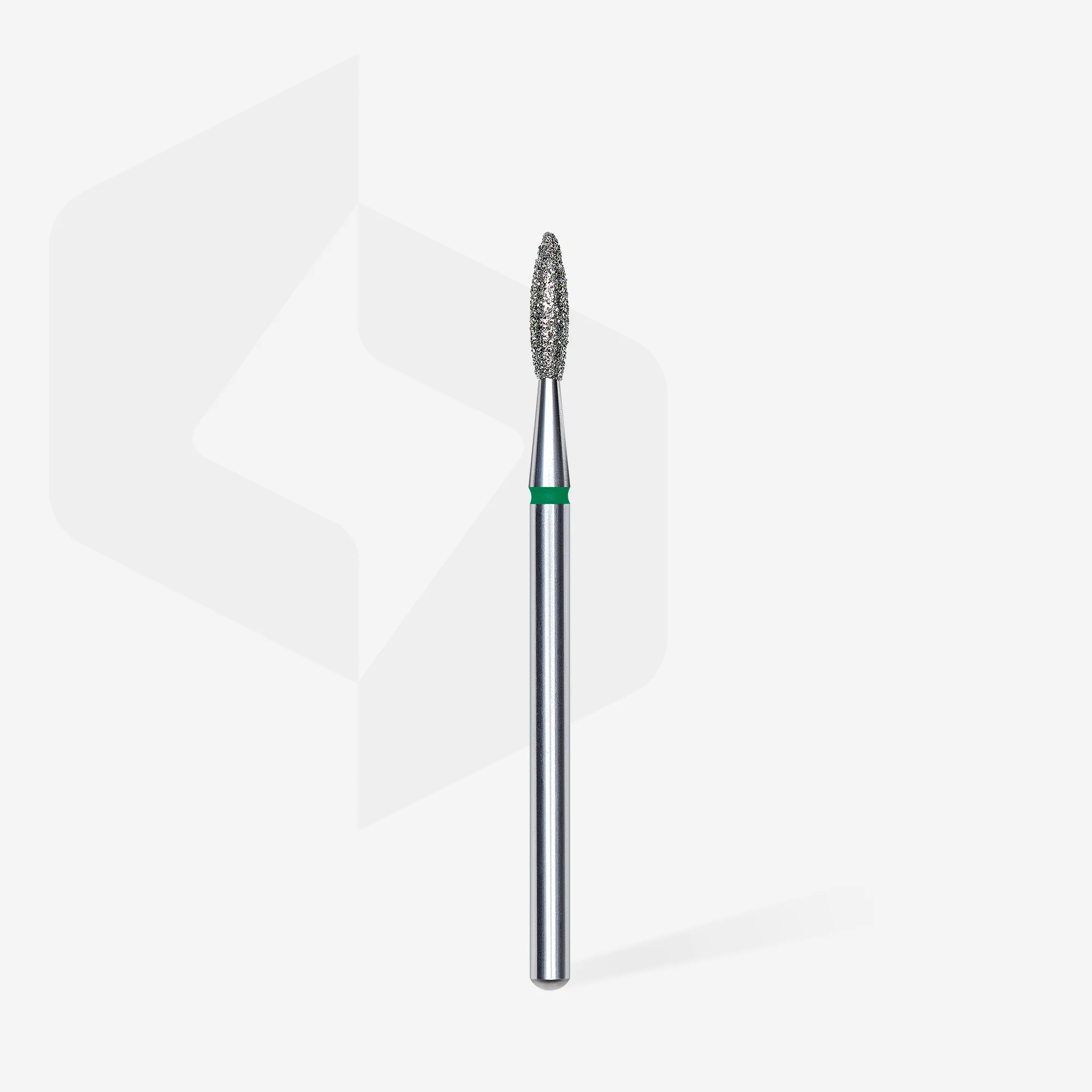 Diamantfräse "Flamme" grün, Durchmesser 1.4 mm / Arbeitsteil 8 mm