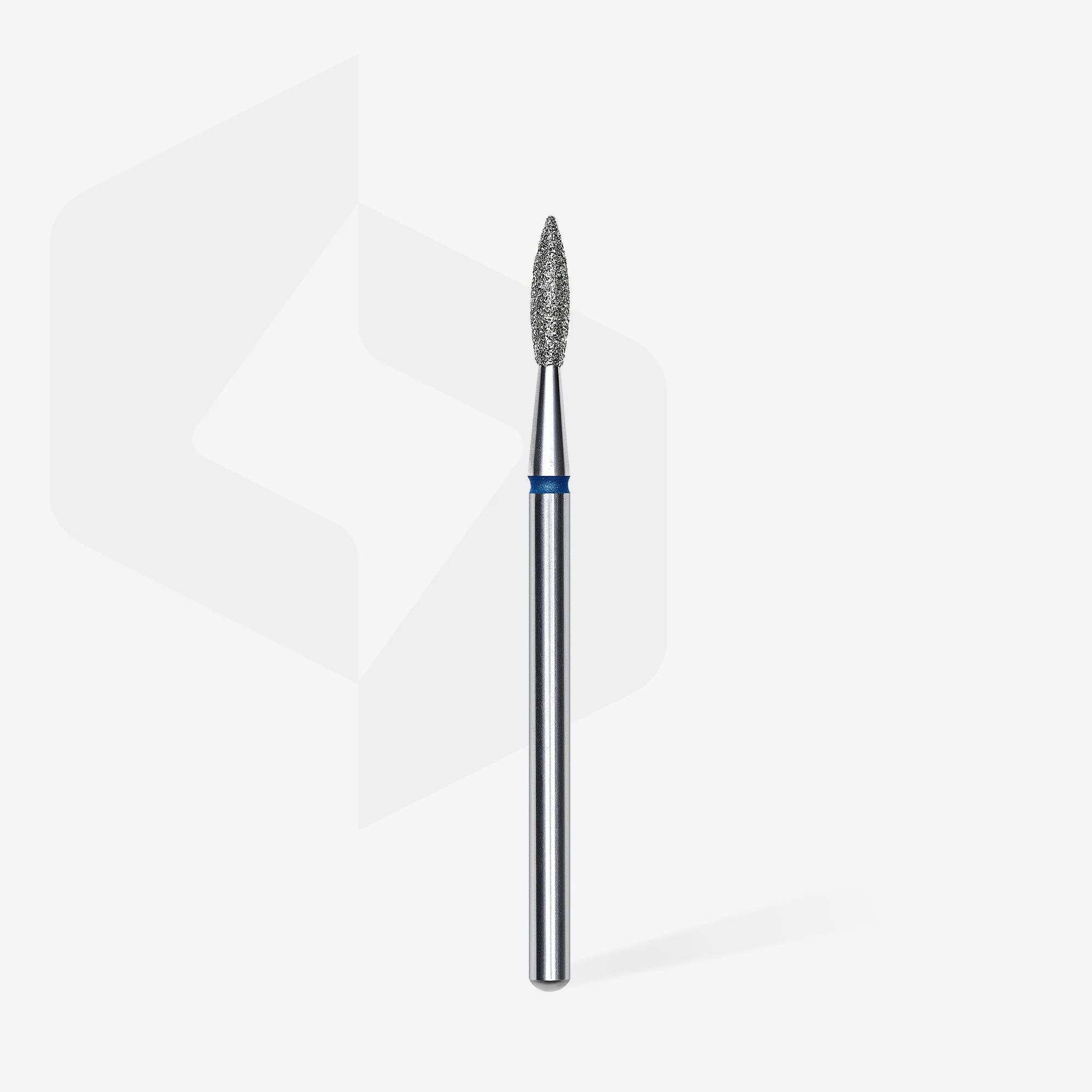 Diamantfräse "spitze Flamme" blau, Durchmesser 2.1 mm / Arbeitsteil 8 mm