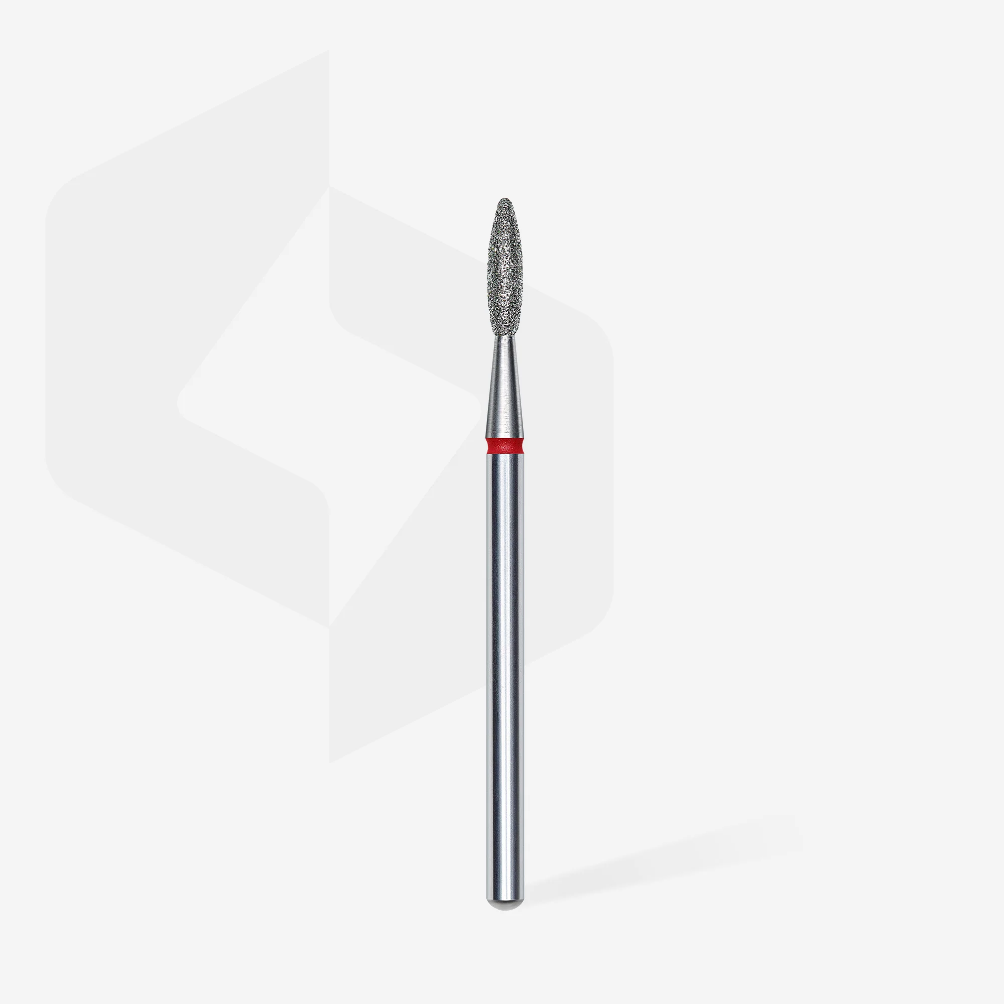 Diamantfräse "Flamme" rot, Durchmesser 2.1 mm / Arbeitsteil 8 mm