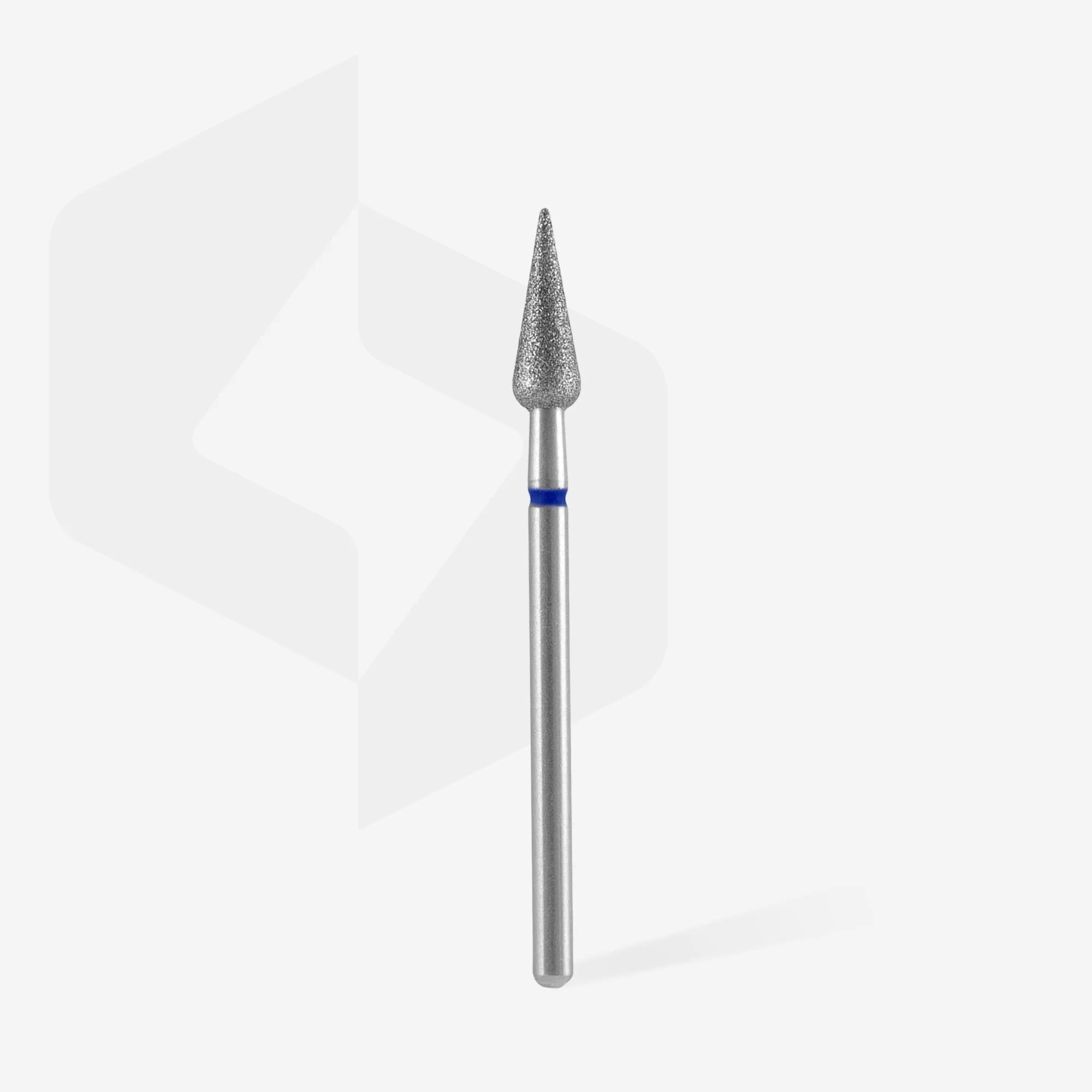 Diamantfräse "Spitzbirne" blau, Durchmesser 4 mm / Arbeitsteil 12 mm